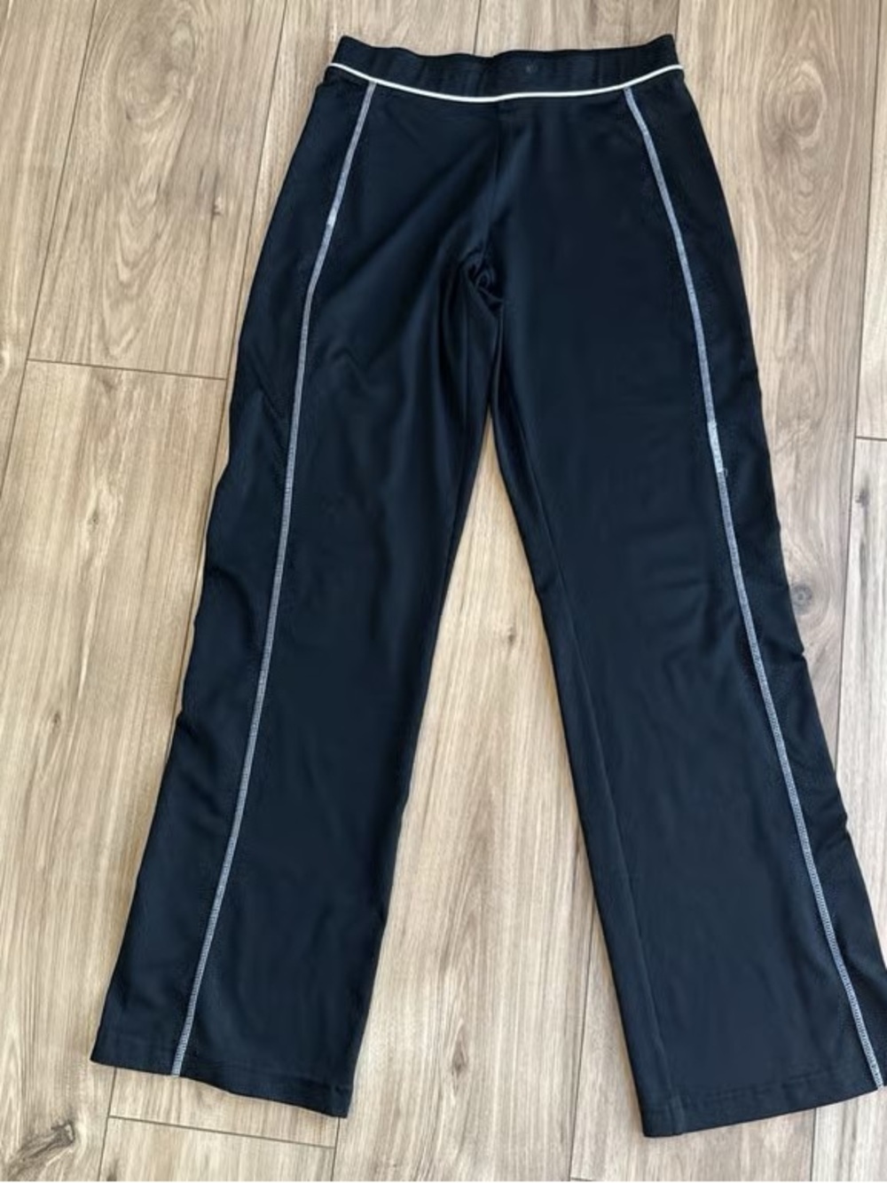 Men's Black Athletic Track Pants with Contrast Stitching